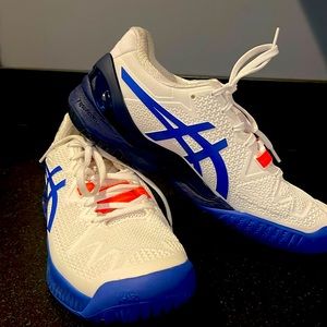 Asics Gel-Resolution 8 White / Lazuli Blue Women's Size 7 NEVER WORN
